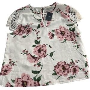 Lucky Brand Womens Blouse Top Large Floral Sleeveless Pullover. NWT
